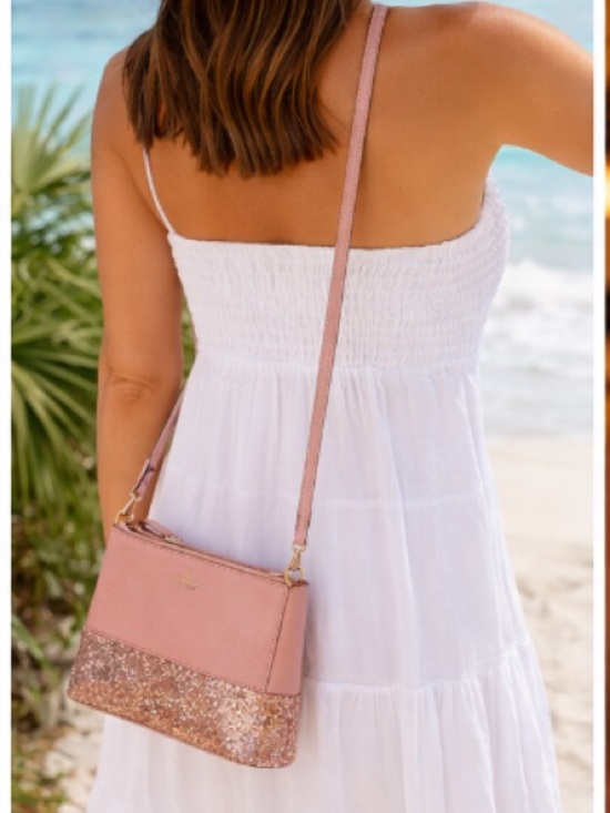 kate spade Handbags - Kate Spade Pink Glitter Crossbody Bag Sequin Mini Purse – Spring Summer